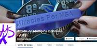 <p>Comunidade sobre Atrofia dos Múltiplos Sistemas é indicada até por médicos</p>  Foto: Facebook / Reprodução