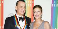 Atriz Rita Wilson e o marido, Tom Hanks, em evento em Washington. 07/12/2014.  Foto: Joshua Roberts / Reuters