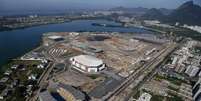 Vista aérea das obras do Parque Olímpico Rio 2016 na Barra da Tijuca. 26/02/2015  Foto: Ricardo Moraes / Reuters