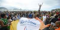 Bandeira da Paralimp&iacute;ada foi desfraldada na orla do Rio  Foto: Rio 2016 / Divulga&ccedil;&atilde;o