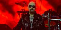 O Judas Priest, liderado por Rob Halford, se apresentou na Arena Anhembi, em São Paulo, na noite deste sábado (25).  Foto: Osmar Portilho / Terra