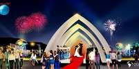 Capela será construída na Cidade do Rock para celebrar sete casamentos durante o festival  Foto: Divulgação