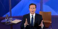 Primeiro-ministro britânico, David Cameron, durante debate eleitoral nesta quinta-feira, em West Yorkshire, Grã-Bretanha. 30/04/2015  Foto: Stefan Rousseau / Reuters