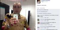 Imagem viralizou nas redes sociais, mas foi apagada do perfil do policial  Foto: Facebook / Reprodução