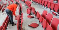 Inter contabiliza 215 cadeiras quebradas  Foto: Itamar Aguiar/Raw Image / FramePhoto