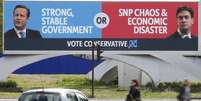 Painel com propaganda do Partido Conservador, em Londres.   06/05/2015  Foto: Peter Nicholls / Reuters