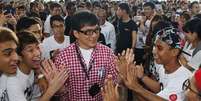 Jackie Chan em evento com jovens de Cingapura. 07/05/2015  Foto: Edgar Su / Reuters