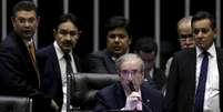 Presidente da Câmara dos Deputados, Eduardo Cunha, durante sessão da Casa, em Brasília. 05/05/2015  Foto: Ueslei Marcelino / Reuters