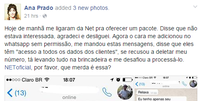 Jornalista relata caso de assédio pelo Whatsapp  Foto: Facebook / Reprodução