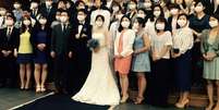 Imagem de casamento retrata medo do Mers na Coreia do Sul  Foto: Time / Reprodução