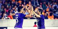 Pedro Ribeiro e Kaká comemoram gol do Orlando City  Foto: Divulgação / Orlando City