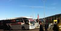 Ônibus leva Seleção Brasileira embora do Chile  Foto: Allan Brito / Terra