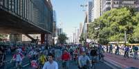 Inauguração da ciclovia da Avenida Paulista, em São Paulo  Foto: Leonardo Benassatto / Futura Press