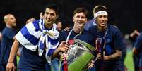 Para Maradona, Messi, Suarez e Neymar não trocariam Barça por rival  Foto: Matthias Hangst / Getty Images 