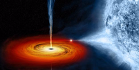 O pulso gravitacional dos buracos negros é tão forte que atrai até a luz  Foto: Nasa / Divulgação
