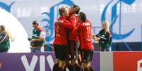 Sport comemora gol; empate no final  Foto: Thiago Pedro / Futura Press