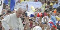 Papa durante visita ao Paraguai  Foto: Ciro Fusco / EFE