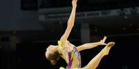 Atletas da ginástica rítmica se apresentaram nesta sexta-feira no Toronto Coliseum nos Jogos Pan-Americanos 2015. As brasileiras Natália Gaudio e Angélica Kvieczynski competiram na prova individual  Foto: Osmar Portilho / Terra