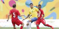 Luciano marcou dois gols em vitória do Brasil que rendeu medalha de bronze  Foto: Rafael Ribeiro/CBF / Divulgação