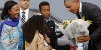 Obama é o primeiro presidente dos EUA em cargo que visita a Etiópia  Foto: Twitter