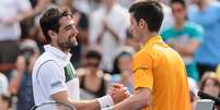 Novak Djokovic não teve dificuldades para passar pelo francês Jeremy Chardy  Foto: Getty Images