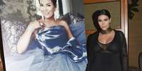 Kim Kardashian West exibe barrig&atilde;o ao prestigiar festa da revista que leva sua m&atilde;e, Kris Jenner, na capa, no dia 24 de agosto, em Malibu, Calif&oacute;rnia   Foto: Vivien Killilea / Getty Images