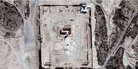 Imagens de satélite mostram como ficou o famoso templo de Bel, em Palmira  Foto: EFE