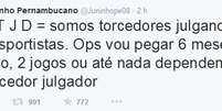 Juninho critica STJD  Foto: Reprodução / Twitter