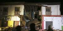 Construção destruída pelo terremoto na cidade de Illapel, ao norte de Santiago, no Chile.  Foto: EFE