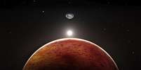 Imagem ilustrativa de Marte com a Lua  Foto: iStock