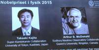 O japonês Takaaki Kajita e o canadense Arthur B. McDonald ganharam o Prêmio Nobel de Física de 2015  Foto: FREDRIK SANDBERG / EFE