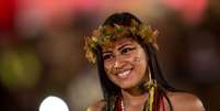 Mulheres de diversas etnias participam de desfile de beleza indígena durante os Jogos Mundiais dos Povos Indígenas   Foto: Marcelo Camargo / Agência Brasil
