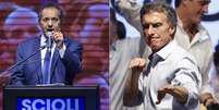 Candidato do governo, Daniel Scioli (à esq.) disputará segundo turno de eleições presidenciais argentinas com Mauricio Macri, da oposição  Foto: Getty Images