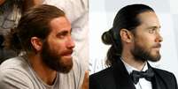 Atores americanos Jake Gyllenhaal e Jared Leto são alguns que entraram na moda do coque masculino  Foto: Getty Images