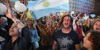 Apoiadores de Macri comemoraram no Obelisco, ponto turístico de Buenos Aires  Foto: Getty Images