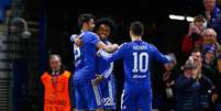 William comemora o gol que marcou na vitória do Chelsea sobre o Porto  Foto: Getty Images