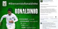 Post no Facebook deixou torcedores do time uruguaio em &ecirc;xtase, mas n&atilde;o passava de uma brincadeira do "Dia da Mentira"  Foto: Reprodu&ccedil;&atilde;o/Facebook
