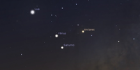Encontro de Vênus e Saturno nas proximidades de Antares   Foto: Agência Brasil