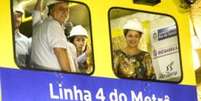 Dilma ao lado de Pezão, em obras do metrô do Rio em 2015; Estado se beneficia de mais recursos da União na última década  Foto: Divulgação/BBC Brasil / BBC News Brasil
