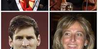Pilar de Borbón, irmã do Rei Juan Carlos; o diretor de cinema Pedro Almodóvar; o jogador Lionel Messi; e Micaela Domeq Beaumont, da família Domecq -  espanhóis relacionados ao 'Panamá Papers'  Foto: EFE