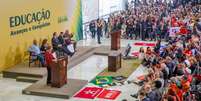 Presidente Dilma Rousseff durante cerimônia de anúncio de criação de novas universidades no Palácio do Planalto.   Foto: Roberto Stuckert Filho/PR