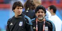 Maradona foi técnico da Argentina na disputa da Copa do Mundo de 2010  Foto: Getty Images 