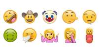 Entre os novos símbolos está o emoji assoando o nariz, a carinha com náusea e o palhaço  Foto: Emojipedia