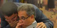 O deputado Marcos Rogério (E) e o relator Ronaldo Fonseca durante reunião da CCJ da Câmara  Foto: José Cruz/Agência Brasil