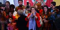 Ato Mulheres com Dilma em Defesa da Democracia na Casa de Portugal, avenida da Liberdade, região central da capital paulista  Foto: Rovena Rosa/Agência Brasil