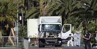 Caminhão utilizado pelo tunisiano Mohamed Lahouaiej Bouhlel durante ataque em Nice  Foto: EFE