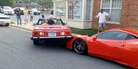 Motorista subiu em uma Ferrari de R$ 920 mil ao dar ré.  Foto: BBC News Brasil