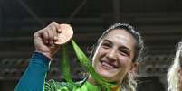 A judoca brasileira Mayra Aguiar conquistou medalha de bronze na Rio 2016  Foto: EFE