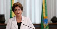 Presidente Dilma Rousseff durante divulgação de mensagem ao Senado e ao Povo Brasileiro no Palácio da Alvorada.  Foto: Roberto Stuckert Filho/ Presidência da República