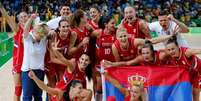 Seleção de basquete feminino da Sérvia conquista a medalha de bronze em jogo contra a França nos Jogos Rio 2016  Foto: EFE